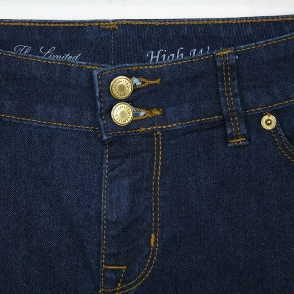 The Limited‎ High Waist Flare Jeans Dark Stretch Size 2L 2 x 34 Long Tall